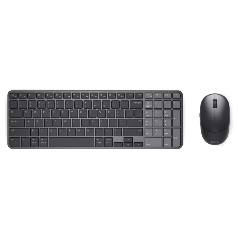 Dell Pro 7 set tastiera e mouse compatto ricaricabile - KM746 - nero - layout tedesco