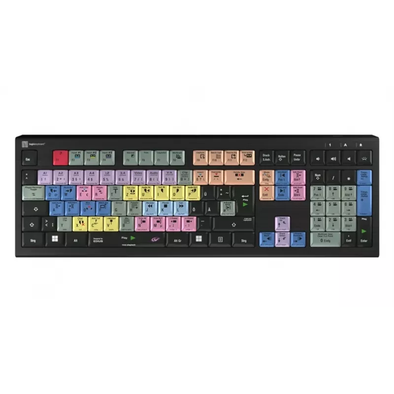 Logickeyboard LKB-EDIUS-A2PC-DE tastiera full size (100%) USB scissor-switch QWERTZ nera