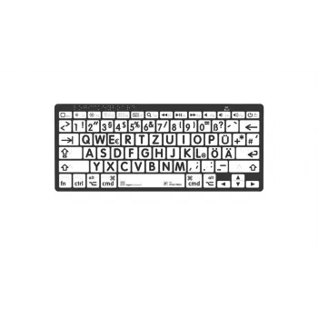 Logickeyboard tastiera Braille Mac Bluetooth con tasti a stampa grande nero su bianco - 78 tasti
