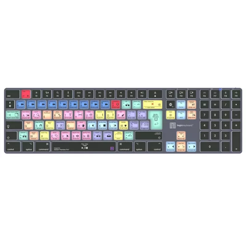 LogicKeyboard Adobe Premiere Pro CC Titan FR (Mac) - layout francese AZERTY, retroilluminata, tastiera USB cablata