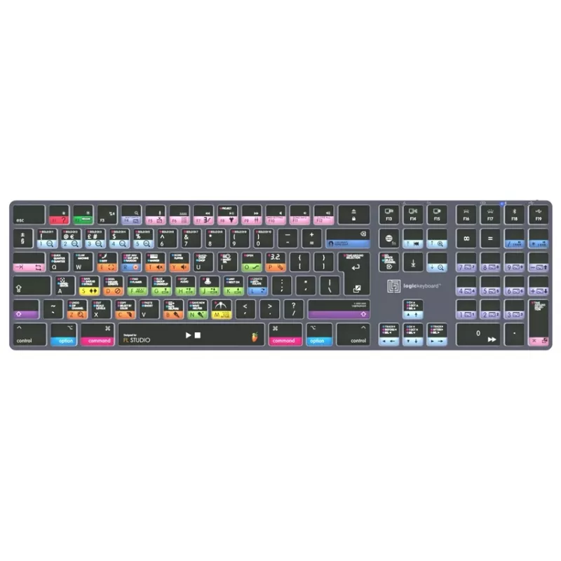 Logickeyboard FL Studio tastiera TITAN per Mac - USB cablata - nera con tasti codificati a colori