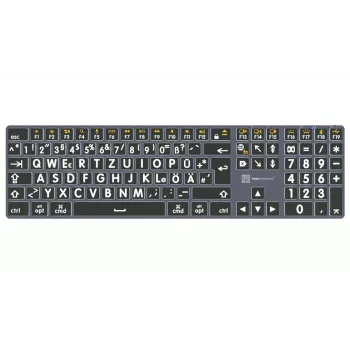 LogicKeyboard XL-Print Titan White on Black DE (Mac) - Layout QWERTZ tedesco