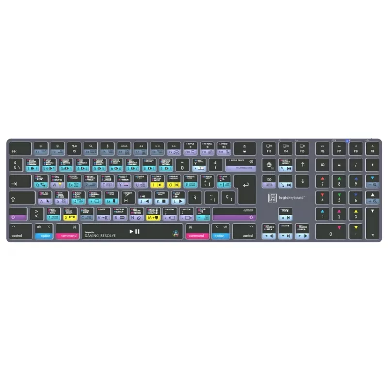 LogicKeyboard DaVinci Resolve 18 Titan SP (Mac) - tastiera specializzata per editing retroilluminata con hub USB