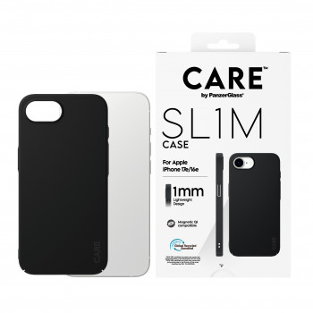 CARE by PanzerGlass SL1M Case nero compatibile MagSafe per iPhone 16e / 17e (CR52018)