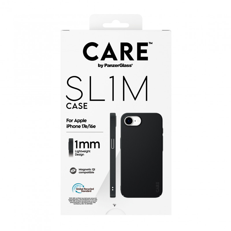 CARE by PanzerGlass SL1M Case nero compatibile MagSafe per iPhone 16e / 17e (CR52018)