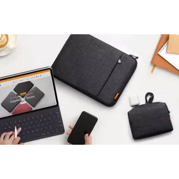 Inateck custodia laptop 13,3 pollici con pochette accessori, nero-grigio