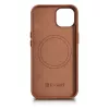 iCarer Case Custodia in vera pelle per iPhone 14 Plus marrone (compatibile MagSafe)