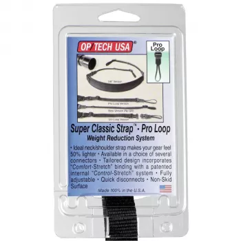 OP TECH Super Classic Strap Pro Loop cinghia per fotocamera nero neoprene nylon pelle 6,8 kg 109,2 cm