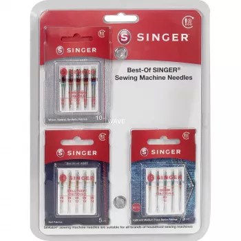 SINGER Best-Of Needles confezione A5 - aghi universali per macchina da cucire, 5 pezzi, misure 70/10, 80/12, 90/14