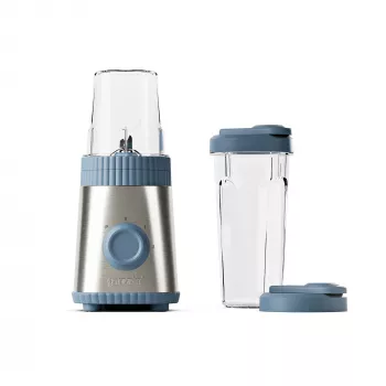 Guzzini Sous Chef Frullatore portatile ON-THE-GO, blu navy - Frullatore compatto con 2 bicchieri