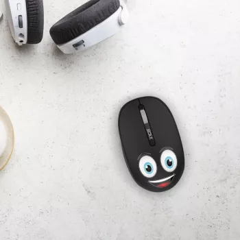 INCA Mouse wireless 1200 DPI / 3 tasti / 2,4 GHz USB-A WEENY Emoji nero (IWM-245RS)