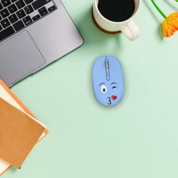 INCA Mouse wireless 1200DPI/3 tasti/2.4GHz USB-A Weeny Emoji blu (IWM-245RM)