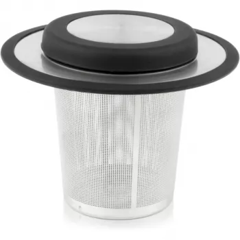 Bredemeijer filtro universale per tè con coperchio impilabile, piccolo 1491 - acciaio inox, nero, rete fine