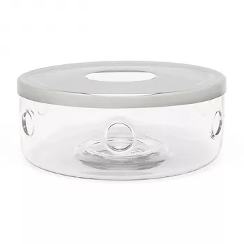 Bredemeijer copriteiera Minuet vetro + piastra inox 15,1 cm argento