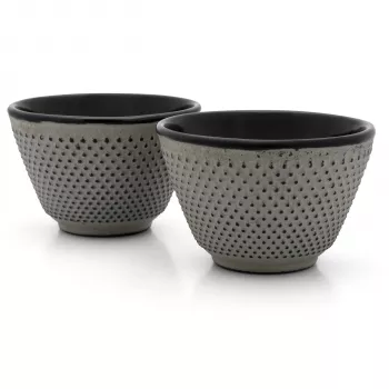 Tazze da tè Bredemeijer Jang 78x53mm, ghisa, grigio, set da 2