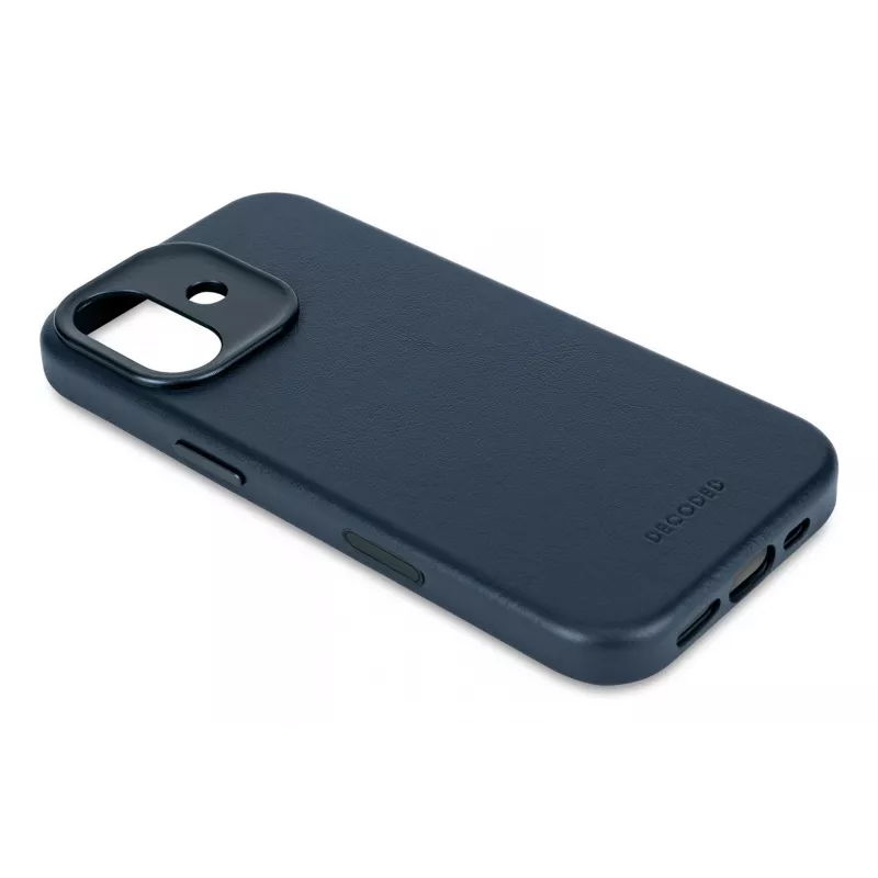 Cover posteriore in pelle Decoded per iPhone 17 compatibile MagSafe - Navy Shadow