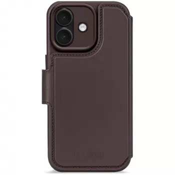Custodia con portafoglio rimovibile in pelle Decoded per iPhone 17 compatibile MagSafe - Chocolate Brown