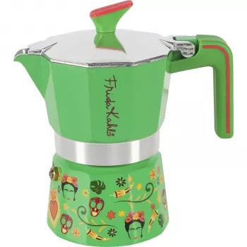 Caffettiera per piano cottura Pedrini 3TZ Frida Kahlo, verde (02CF157)