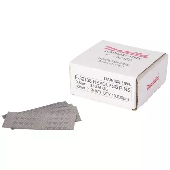 Chiodi in acciaio inox Makita F-32168 0,6 x 30 mm 10000 pezzi 23 Gauge senza testa
