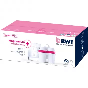 BWT 125681749 cartuccia filtrante per acqua mineralizzata al magnesio, confezione da 6