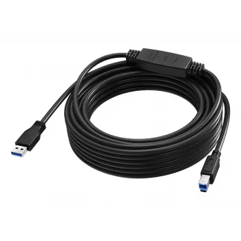 VISION cavo di prolunga attivo USB 3.0 da 10 m - connettori nichelati - 5 Gbps - USB A a USB B - nero