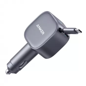Anker Nano Caricabatterie da auto (75 W, porta USB-C, cavo USB-C retrattile integrato)