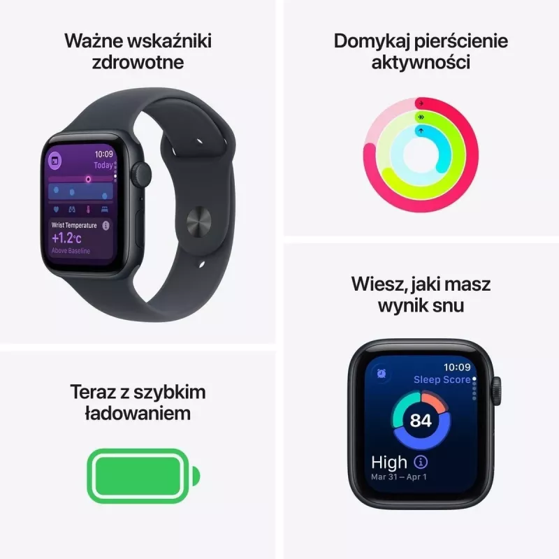 Apple Watch SE 3 GPS 44mm Midnight case in alluminio con cinturino Sport Midnight M/L