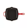 Le Creuset padella grill in ghisa, quadrata, 26 cm, rosso ciliegia