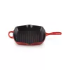 Le Creuset padella grill in ghisa, quadrata, 26 cm, rosso ciliegia