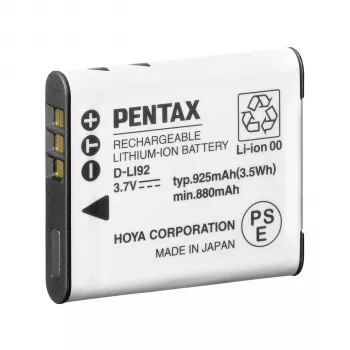 Pentax D-LI92 (B) batteria ricaricabile agli ioni di litio 925 mAh 3,7 V nero