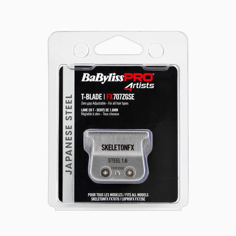 BaBylissPRO Skeleton Trimmer Blade FX707ZGSE – lama T in acciaio giapponese a denti profondi per serie FX7870