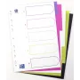 Oxford myColour separatori A4 formato intero bianchi 5 pezzi colori assortiti