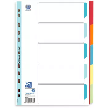 Oxford separatori indice DIN A4 formato intero bianchi assortiti 5 pezzi