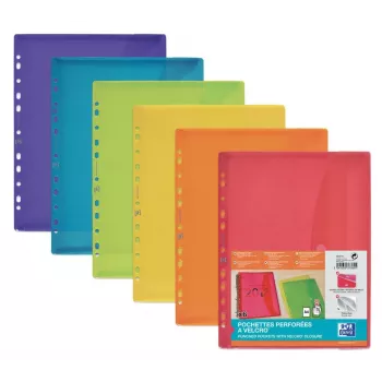 Oxford 6 buste portadocumenti DIN A4 assortite antiriflesso 0,20 mm