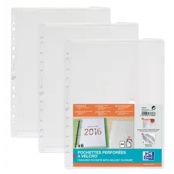 Oxford 6 buste portadocumenti DIN A4 trasparenti antiriflesso 0,20 mm
