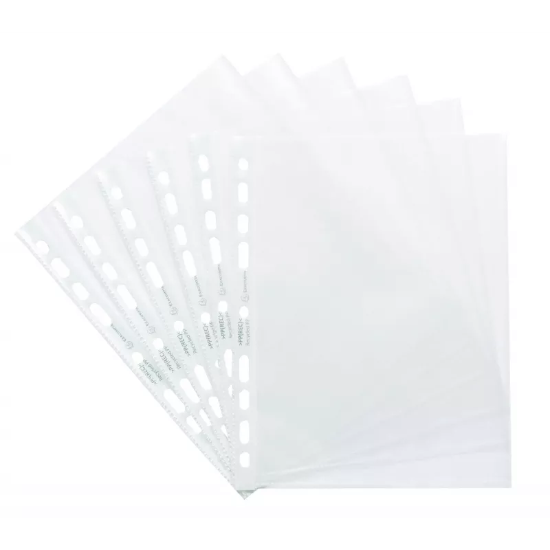 Exacompta Forever buste perforate A5 confezione da 50 trasparente goffrata 0,06 mm