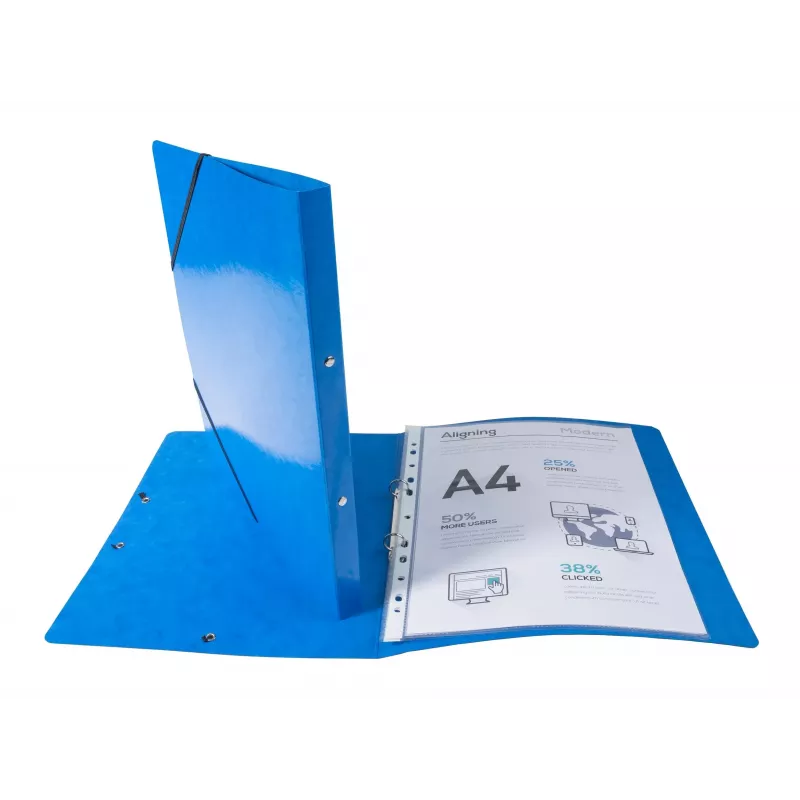 Exacompta Iderama raccoglitore ad anelli A4, 2 anelli 15 mm, con elastico, blu scuro (8701589)