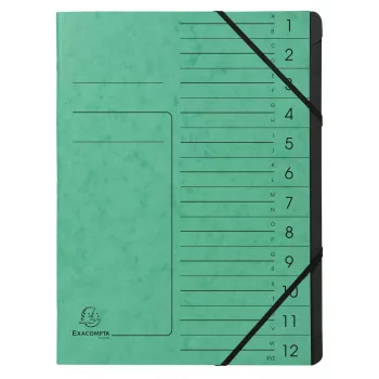 Exacompta cartella a soffietto 12 scomparti verde Colorspan