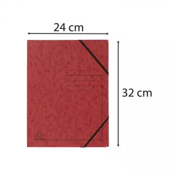 Exacompta Colorspan cartella con elastico A4 rosso 355 g/m² senza alette