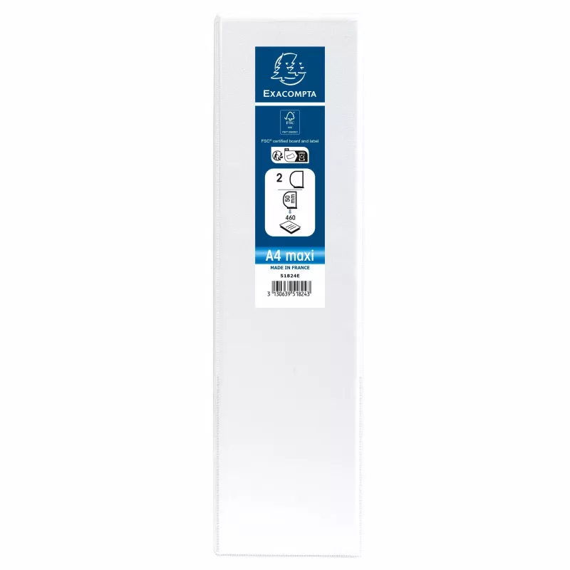 Exacompta raccoglitore ad anelli per presentazione A4 Maxi bianco 2 anelli D 8700232