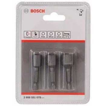 Bosch Impact Socket Set 3 pezzi 50 mm 8 10 13 mm 2608551078