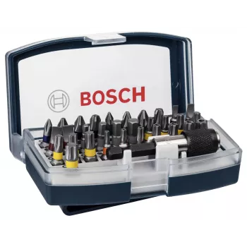 Bosch set di bit per avvitatore 32 pezzi Torx, Phillips, Pozidriv, esagonale, taglio, Torq-Set lunghezza 25 mm