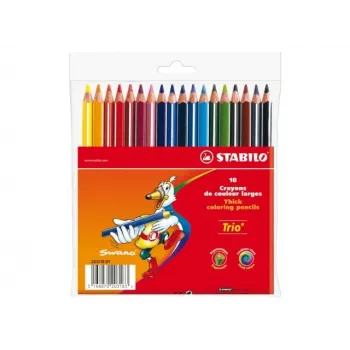 STABILO Trio Matite colorate, 4,2 mm, colori assortiti, 18 pezzi