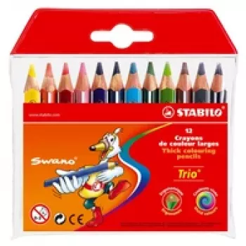Matite colorate STABILO Trio - colori assortiti - 4,2 mm - confezione da 12