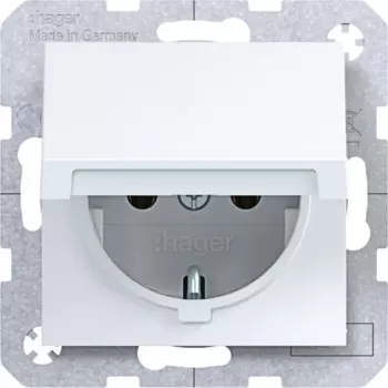 Hager WAS1110WG presa con contatto di terra bianco lucido