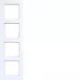 Hager WAD8400WG cornice 4 posti A.8 bianco luce lucido