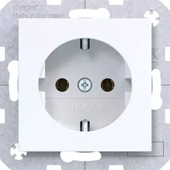 Hager WAS1100WG presa Axess/Cuby bianco luce lucido