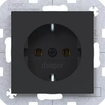 Hager WAS1100BM presa SCHUKO morsetti a innesto nero notte opaco