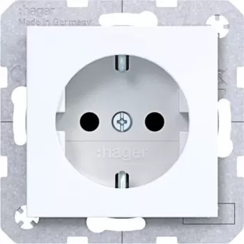 Hager WAS1200WG presa SCHUKO 1 posto bianco luce morsetti a innesto protezione aumentata contro i contatti
