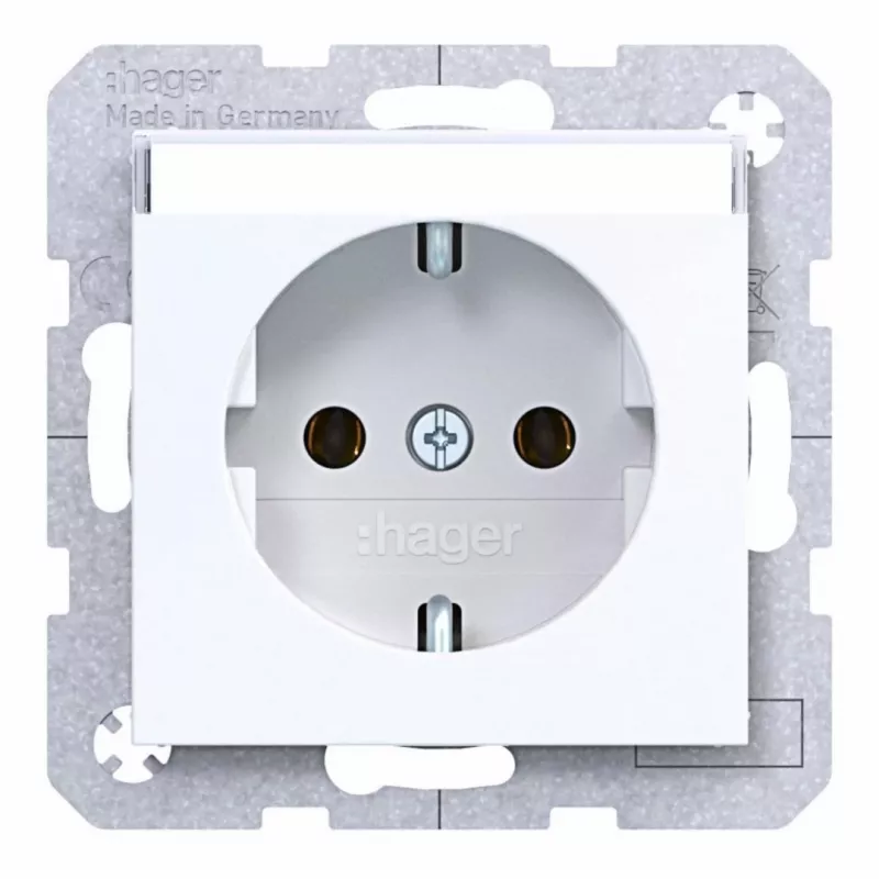Hager WAS1101WG presa Ax/Cx bianco luce lucido